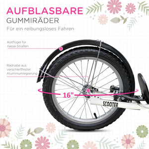 Kinderroller mit Bremse höhenverstellbar Rosa