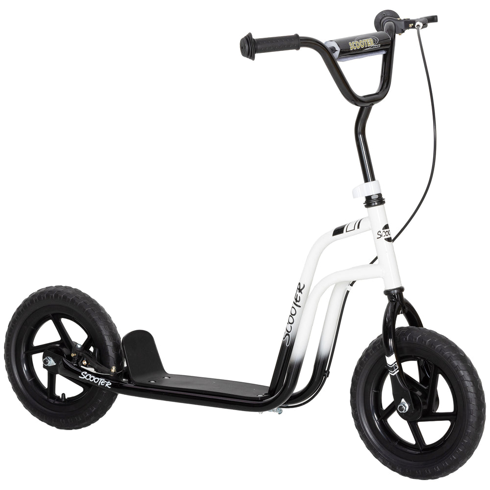 Kinderroller mit verstellbarem Lenker und Handbremse 5-12 Jahre weiss