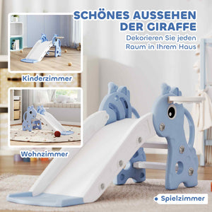 Kinderrutsche 3-in-1 mit Basketballkorb und Ball blau