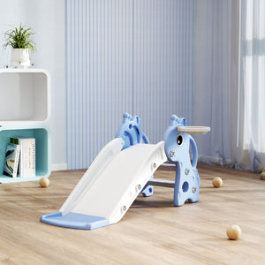 Kinderrutsche 3-in-1 mit Basketballkorb und Ball blau