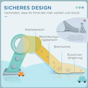 Kinderrutsche Spielturm klappbar sicher Indoor & Outdoor Grün & Weiss