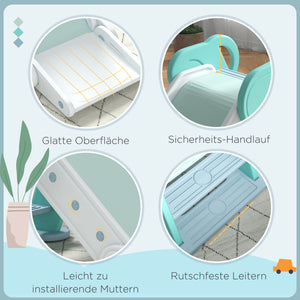 Kinderrutsche Spielturm klappbar sicher Indoor & Outdoor Grün & Weiss