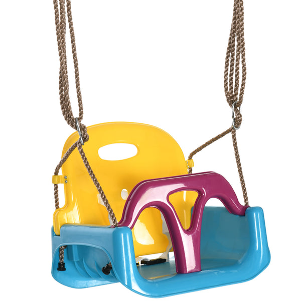 Kinderschaukel 3-in-1 höhenverstellbar für drinnen und draussen blau