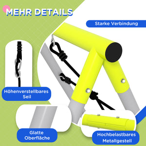 Kinderschaukel Schaukelset 2-in-1 Stahl mit Kletternetz Grün