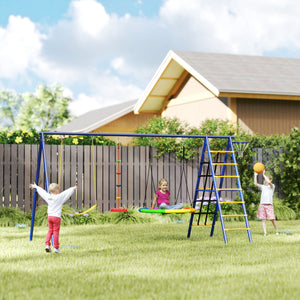 Kinderschaukel-Set 6-in-1 Outdoor Spielgerät für Garten bunt