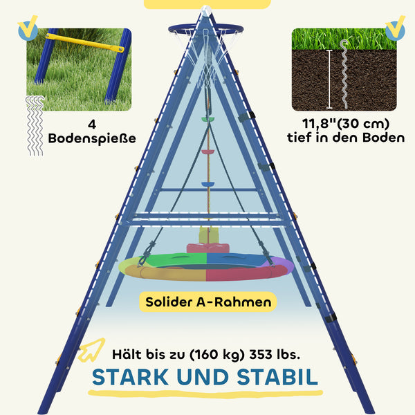 Kinderschaukel-Set 6-in-1 Outdoor Spielgerät für Garten bunt
