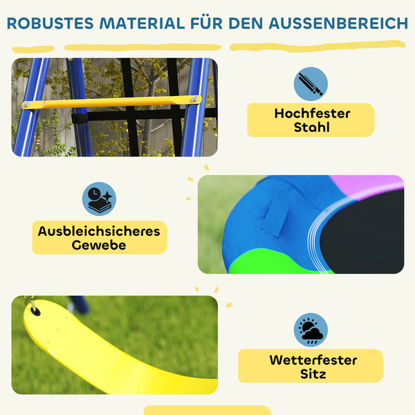 Kinderschaukel-Set 6-in-1 Outdoor Spielgerät für Garten bunt