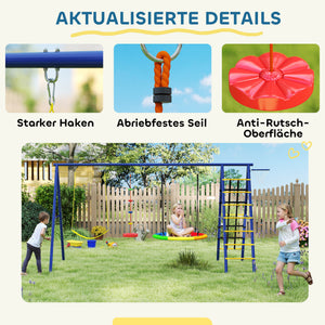 Kinderschaukel-Set 6-in-1 Outdoor Spielgerät für Garten bunt