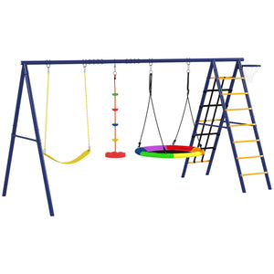 Kinderschaukel-Set 6-in-1 Outdoor Spielgerät für Garten bunt