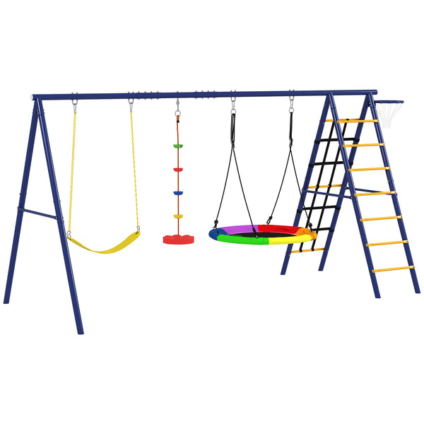 Kinderschaukel-Set 6-in-1 Outdoor Spielgerät für Garten bunt