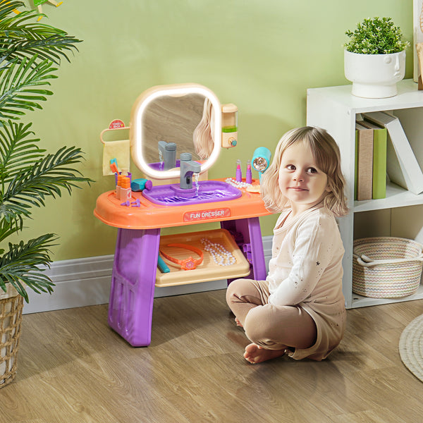 Kinderschminktisch Schminktisch LED Musik 3-6 Jahre Violett