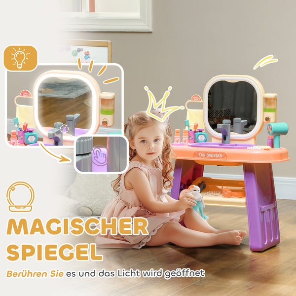 Kinderschminktisch Schminktisch LED Musik 3-6 Jahre Violett