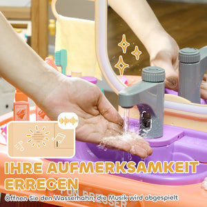 Kinderschminktisch Schminktisch LED Musik 3-6 Jahre Violett