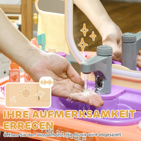 Kinderschminktisch Schminktisch LED Musik 3-6 Jahre Violett