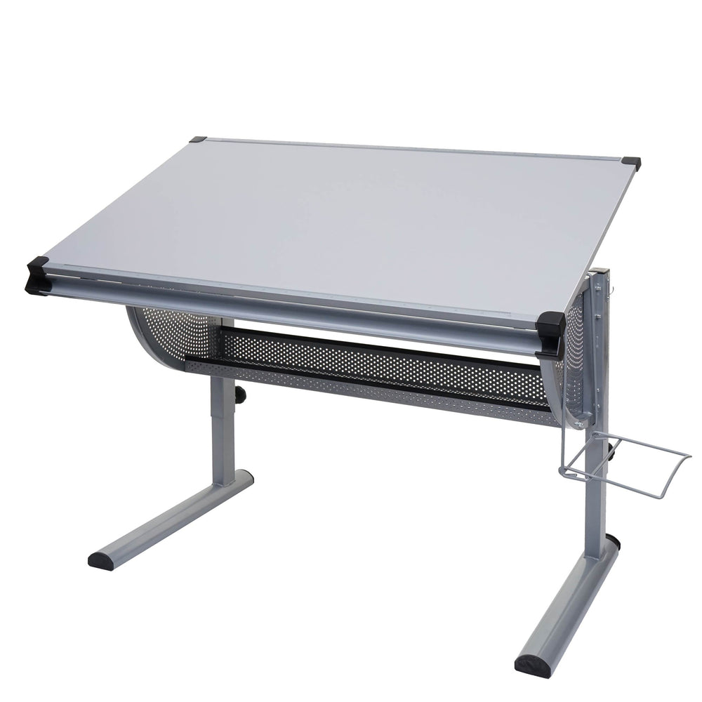 Höhenverstellbarer Kinderschreibtisch neigbar grau für Schüler