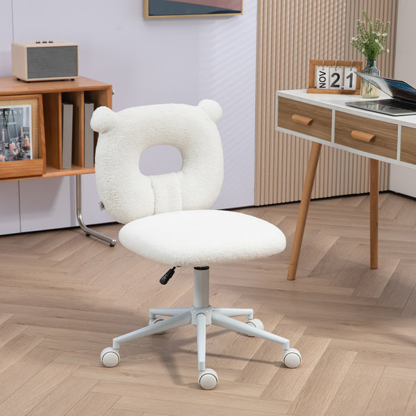 Children's desk chair, height-adjustable, swivel, ergonomic, white
