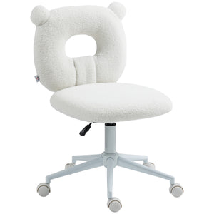 Children's desk chair, height-adjustable, swivel, ergonomic, white