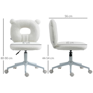 Children's desk chair, height-adjustable, swivel, ergonomic, white