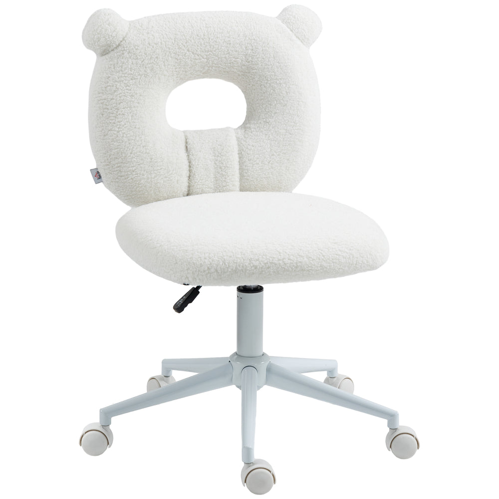 Children's desk chair, height-adjustable, swivel, ergonomic, white