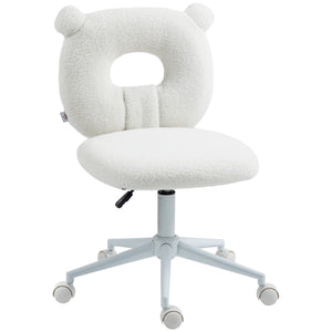 Children's desk chair, height-adjustable, swivel, ergonomic, white