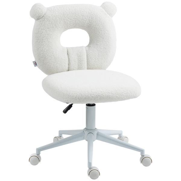 Children's desk chair, height-adjustable, swivel, ergonomic, white