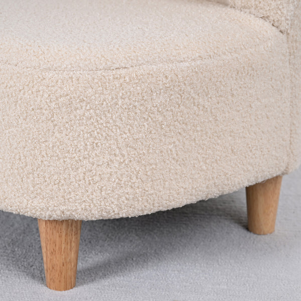 Kindersessel bequem mit Bärenohren aus Plüsch Fleece beige