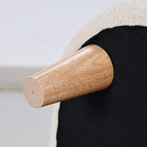 Kindersessel bequem mit Bärenohren aus Plüsch Fleece beige