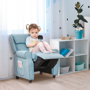 Kindersessel mit Fussstütze und verstellbarer Rückenlehne 3-5 Jahre blau