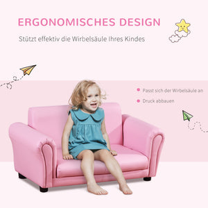 Kindersessel & Hocker Set 83x42x41cm Rosa