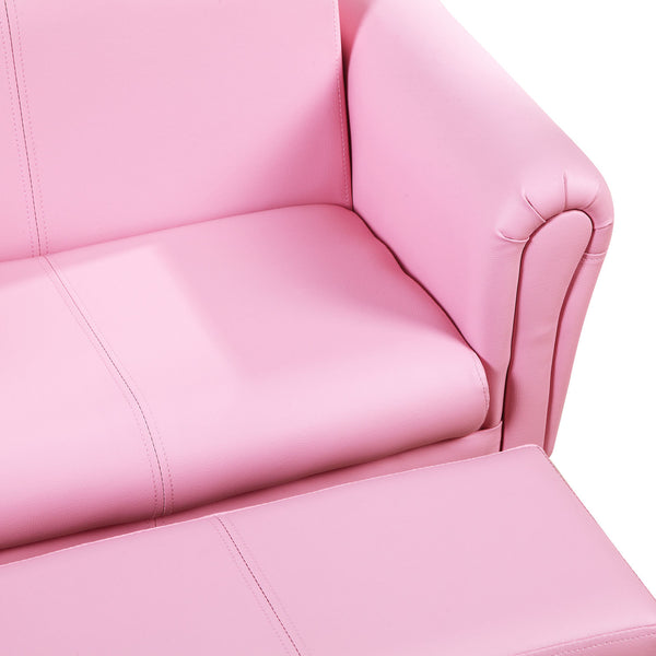 Kindersessel & Hocker Set 83x42x41cm Rosa