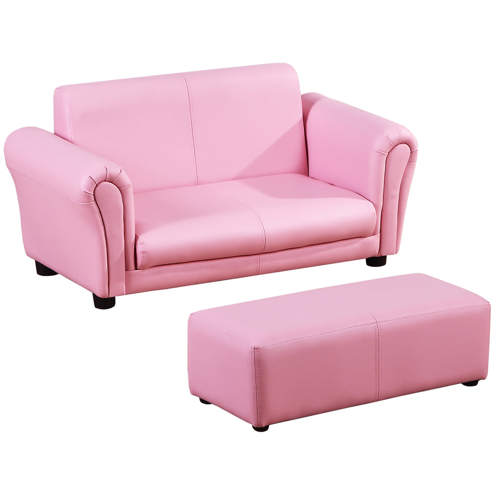 Kindersessel & Hocker Set 83x42x41cm Rosa