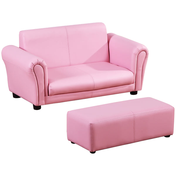 Kindersessel & Hocker Set 83x42x41cm Rosa