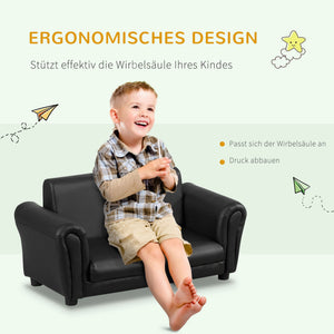 Kindersessel & Hocker Set 83x42x41cm Schwarz