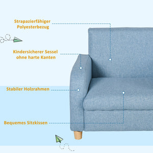 Kindersessel Kindersofa aus Schaumstoff für Kinderzimmer blau