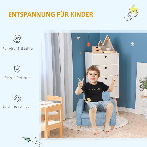 Kindersessel Kindersofa aus Schaumstoff für Kinderzimmer blau