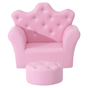 Kindersessel Softsofa Mädchensessel mit Hocker ab 3 Jahren Rosa