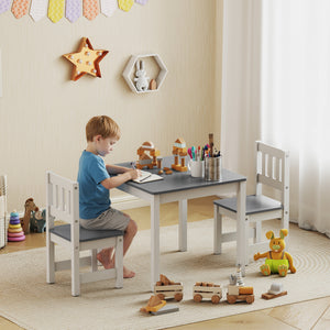 Kindersitzgruppe 3-tlg. mit Tisch und 2 Stühlen für Kinder grau