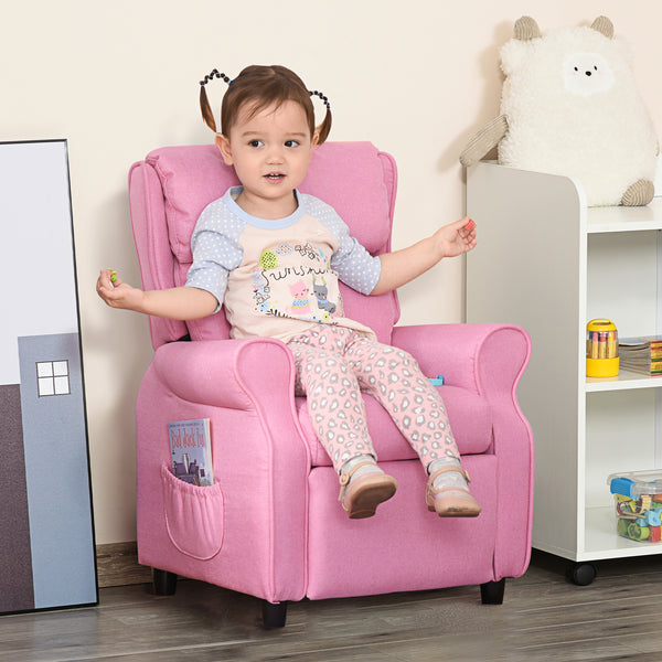 Kindersofa verstellbar mit Fussstütze für 3-5 Jahre rosa