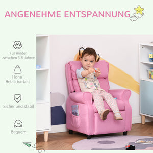 Kindersofa verstellbar mit Fussstütze für 3-5 Jahre rosa
