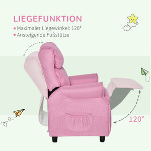 Kindersofa verstellbar mit Fussstütze für 3-5 Jahre rosa