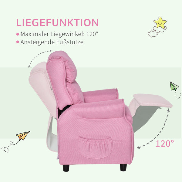 Kindersofa verstellbar mit Fussstütze für 3-5 Jahre rosa