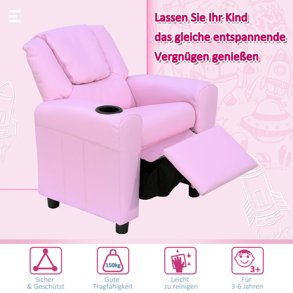 Kindersofa Schlafsofa für Kinder 62x56x69cm Rosa