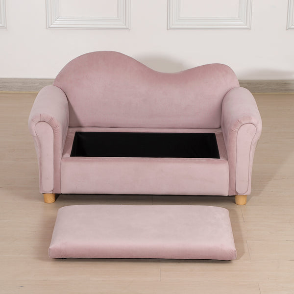Kindersofa mit Stauraum Zweisitzer 3-5 Jahre Rosa