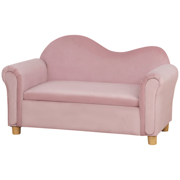Kindersofa mit Stauraum Zweisitzer 3-5 Jahre Rosa