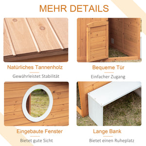 Kinderspielhaus mit Briefkasten und Blumenkasten für den Garten aus Holz