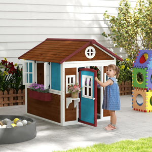 Kinderspielhaus Outdoor für Garten 3-8 Jahre aus Holz blau