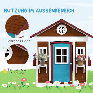 Kinderspielhaus Outdoor für Garten 3-8 Jahre aus Holz blau