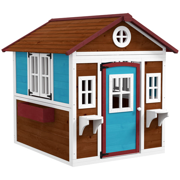 Kinderspielhaus Outdoor für Garten 3-8 Jahre aus Holz blau