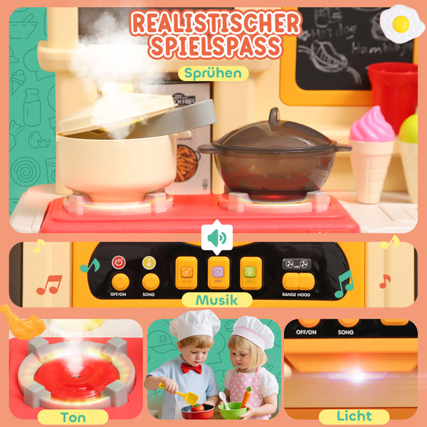 Kinderspielküche mit Wasserhahn Licht Sound und viel Zubehör ab 3 Jahre