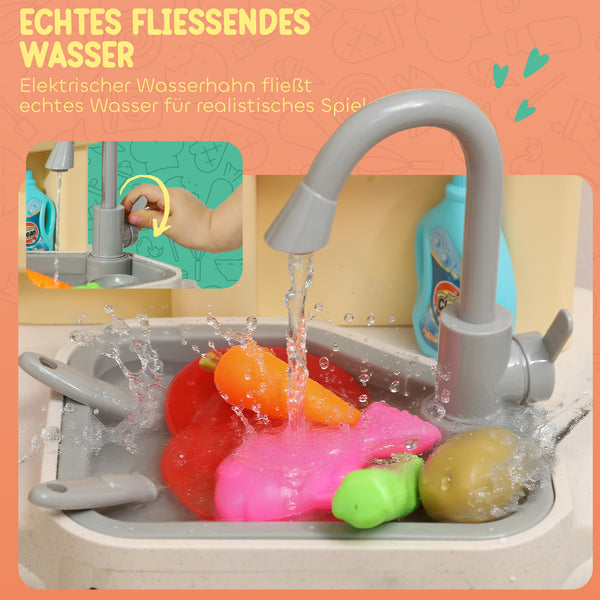 Kinderspielküche mit Wasserhahn Licht Sound und viel Zubehör ab 3 Jahre